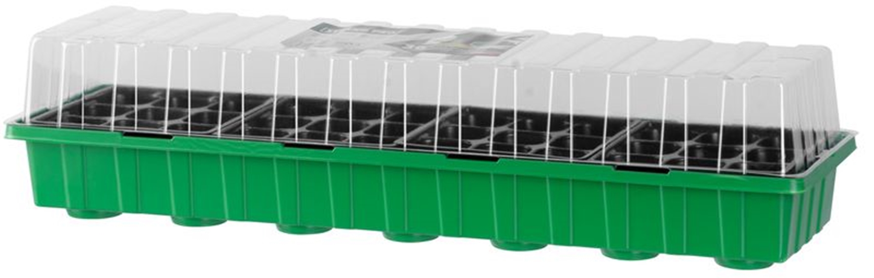 Produse EmagMarketplace - Tava pentru rasaduri cu capac din plastic transparent, 36 alveole, 54x15x13 cm