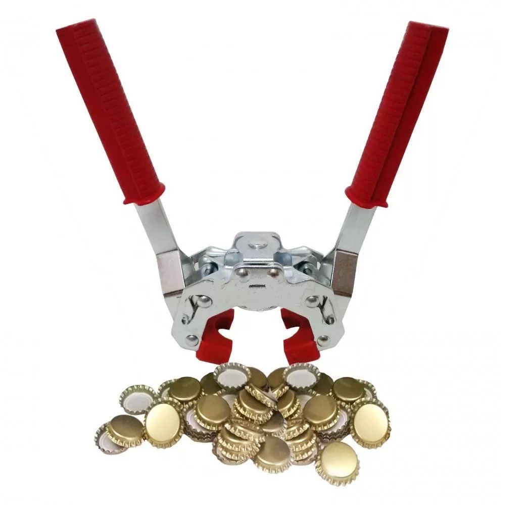 Produse vinificatie - Set Capsator sticle bere si 100 capse bere 26 mm