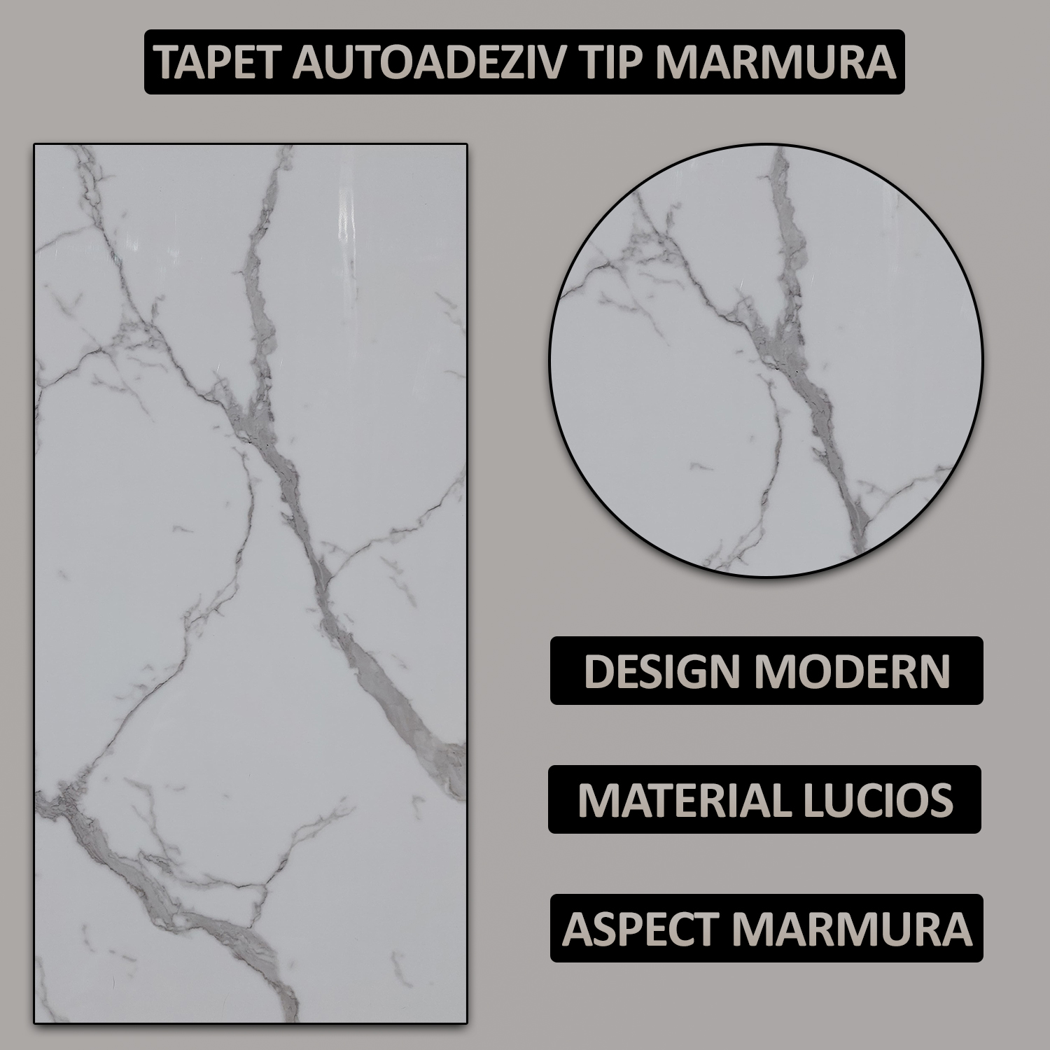 Tapet autoadeziv imitatie marmura NEXTLY, waterproof, ajustabil, adeziv puternic, usor de montat, suprafata acoperire 0.18 mp, 30x60 cm, 2mm grosime, 1 bucata P8803 2 48329861