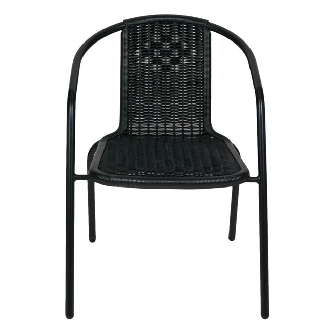Scaun de gradina metalic, negru, imitatie rattan, 53x40x74cm 2 48347062