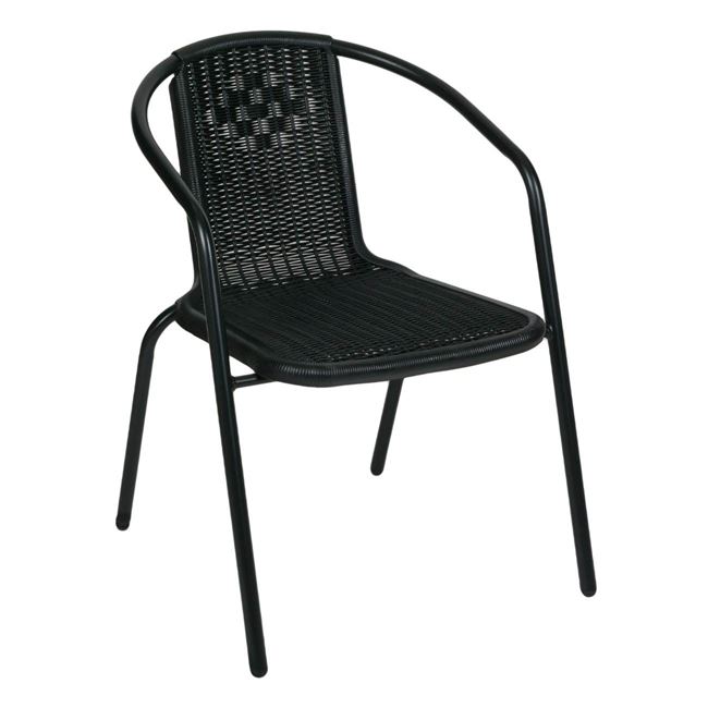 Scaun de gradina metalic, negru, imitatie rattan, 53x40x74cm 1 48347063