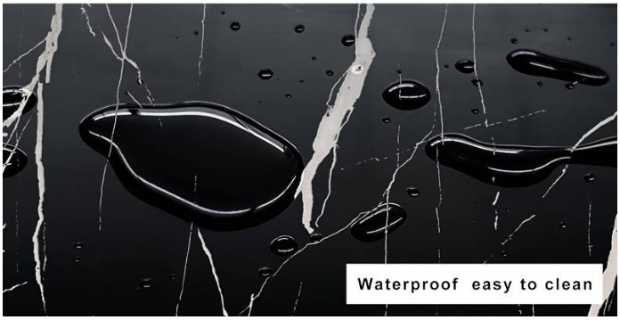 Set 10x Tapet tip Marmura, AT PERFORMANCE®, suprafata acoperire 1.8 mp, autoadeziv, waterproof, usor de montat, design modern, 30x60 cm, Negru - Tapet - atMag.ro