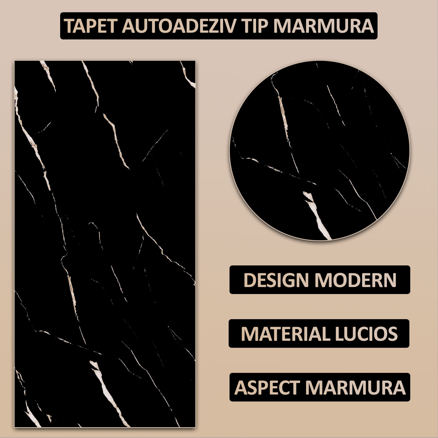 Set 20 x tapet autoadeziv imitatie marmura NEXTLY, waterproof, ajustabil, adeziv puternic, usor de montat, suprafata acoperire 3.6 mp, 30x60 cm, 2mm grosime P8809 2 48443186