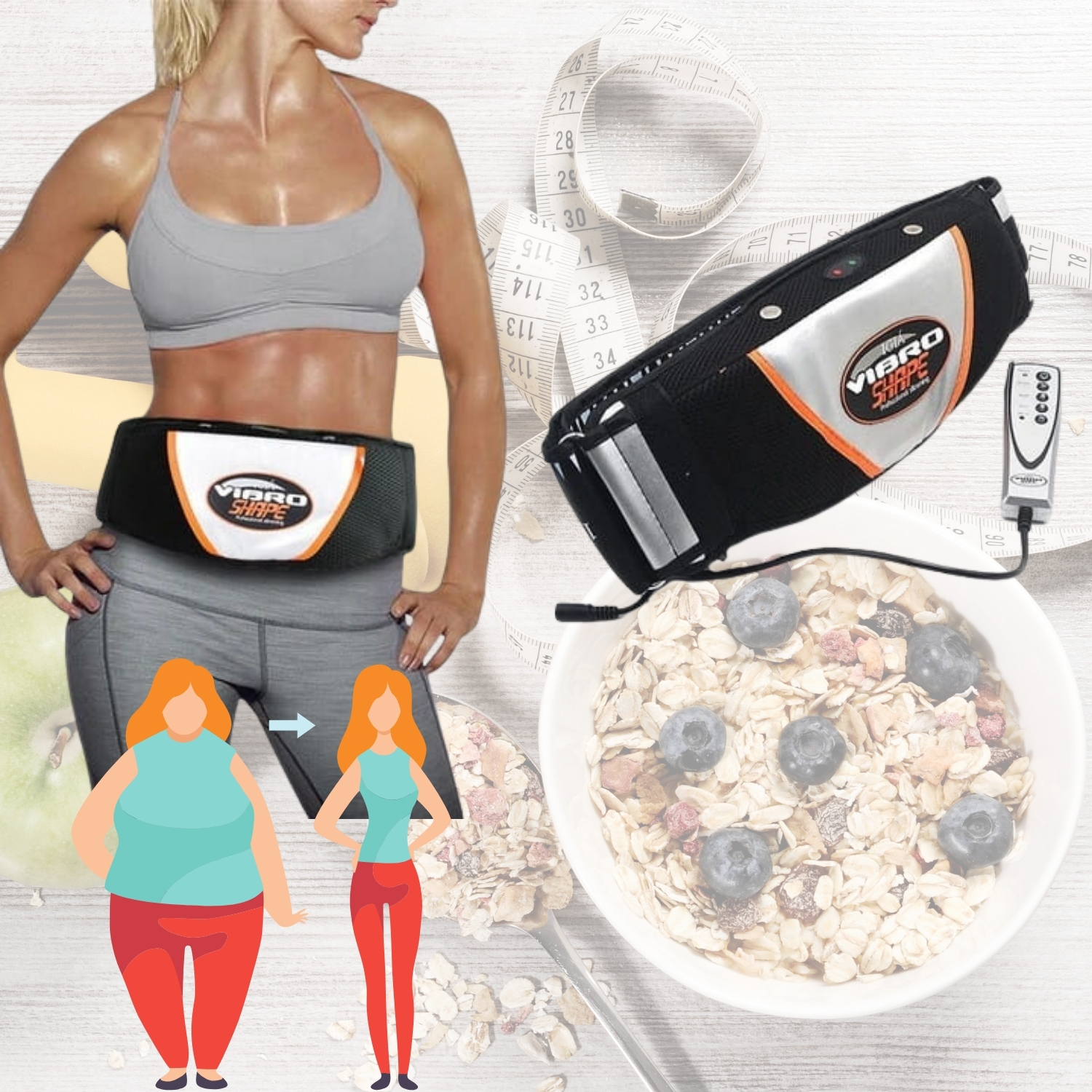 centura vibratoare in forma vibratoare cu incalzire pentru barbati si femei