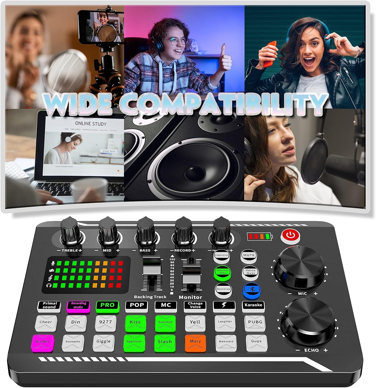 Placa de Sunet Live F998 cu Mixer Audio Podcast si
