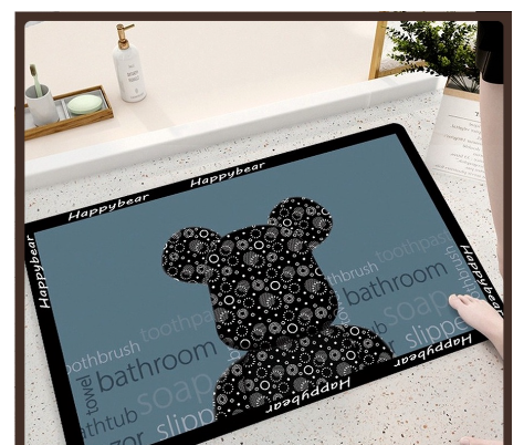 Covor de baie antiderapant, At Performance, Substrat absorbant si uscare rapida, Usor de curatat, Dimensiuni 40 x 60 cm, Calitate Premium, Albastru - Covorase baie - atMag.ro
