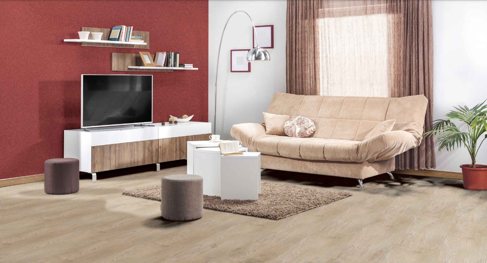 Set 36 Placi, De Pardoseala, AT PERFORMANCE®, durabil, autoadezive, PVC, 914.4mm x152.4mm, mm 5 m²/box, Bej Gri - Casa, Gradina & Bricolaj - atMag.ro