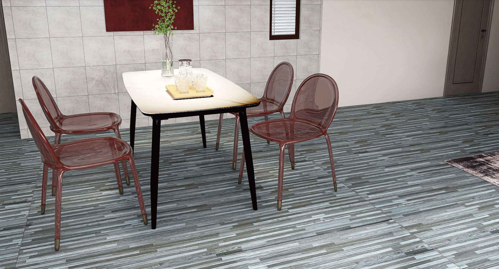 Set 36 Placi, De Pardoseala, AT PERFORMANCE®, durabil, autoadezive, PVC, 914.4mm x152.4mm, mm 5 m²/box, Gri melange - Parchet si pardoseli - Placi autoadezive pardoseala - atMag.ro