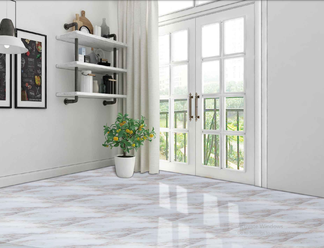 Set x 28 placa autoadeziva, AT PERFORMANCE®, pentru pardoseala sau perete, 10.08 m²/ box, PVC, 60 X 60 cm, Alb marmorat - Faianta, gresie si mozaicuri - Placi autoadezive - atMag.ro