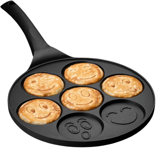 Produse - Tigaie Pentru Clatite tip Pancakes Smiley SUPER TRENDS®, Material Antianderent, Diametru 26 cm, Pentru Aragaz Normal sau Inductie