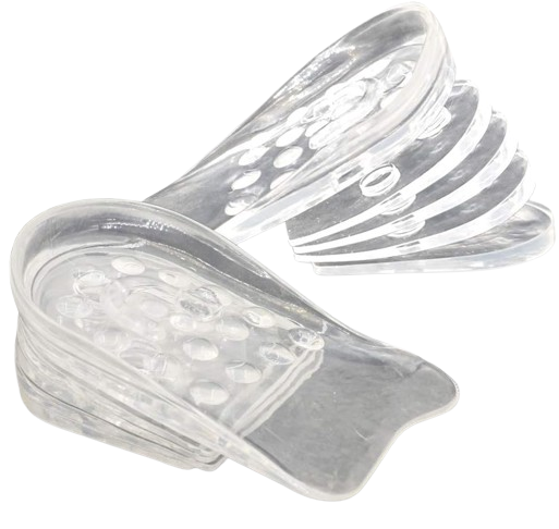 Ingrijire Personala - Set 2 Branturi Tip Talonete Inaltatoare Pentru Calcai SUPER TRENDS®, Silicon Premium, 5 Niveluri cu Pana la 5 cm, Transparent