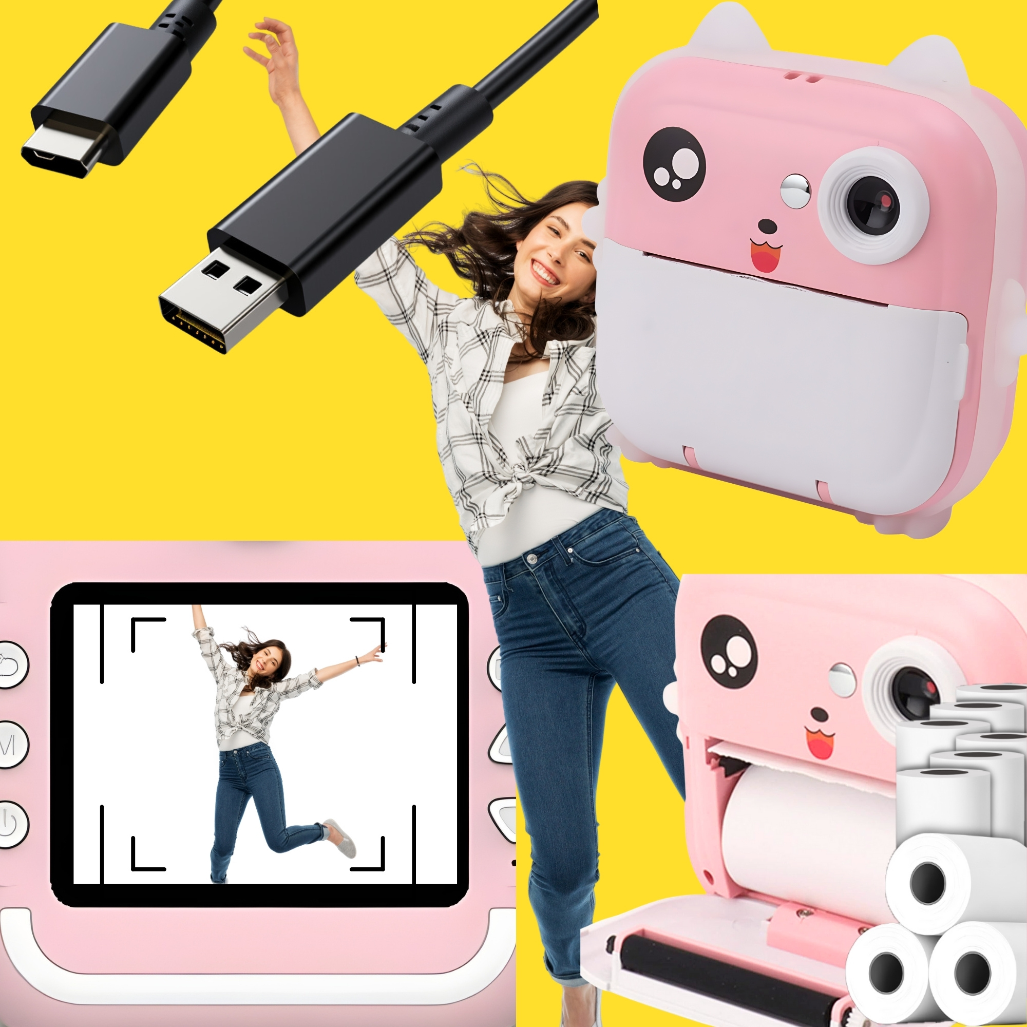 MINI TERMÁLIS NYOMTATÓ DRUKUS PRO AZONNALI KÉSZÜLÉK 10 INGYENES TEkercs Videórögzítési funkciók, fényképezési mód kiválasztása, optikai zoom