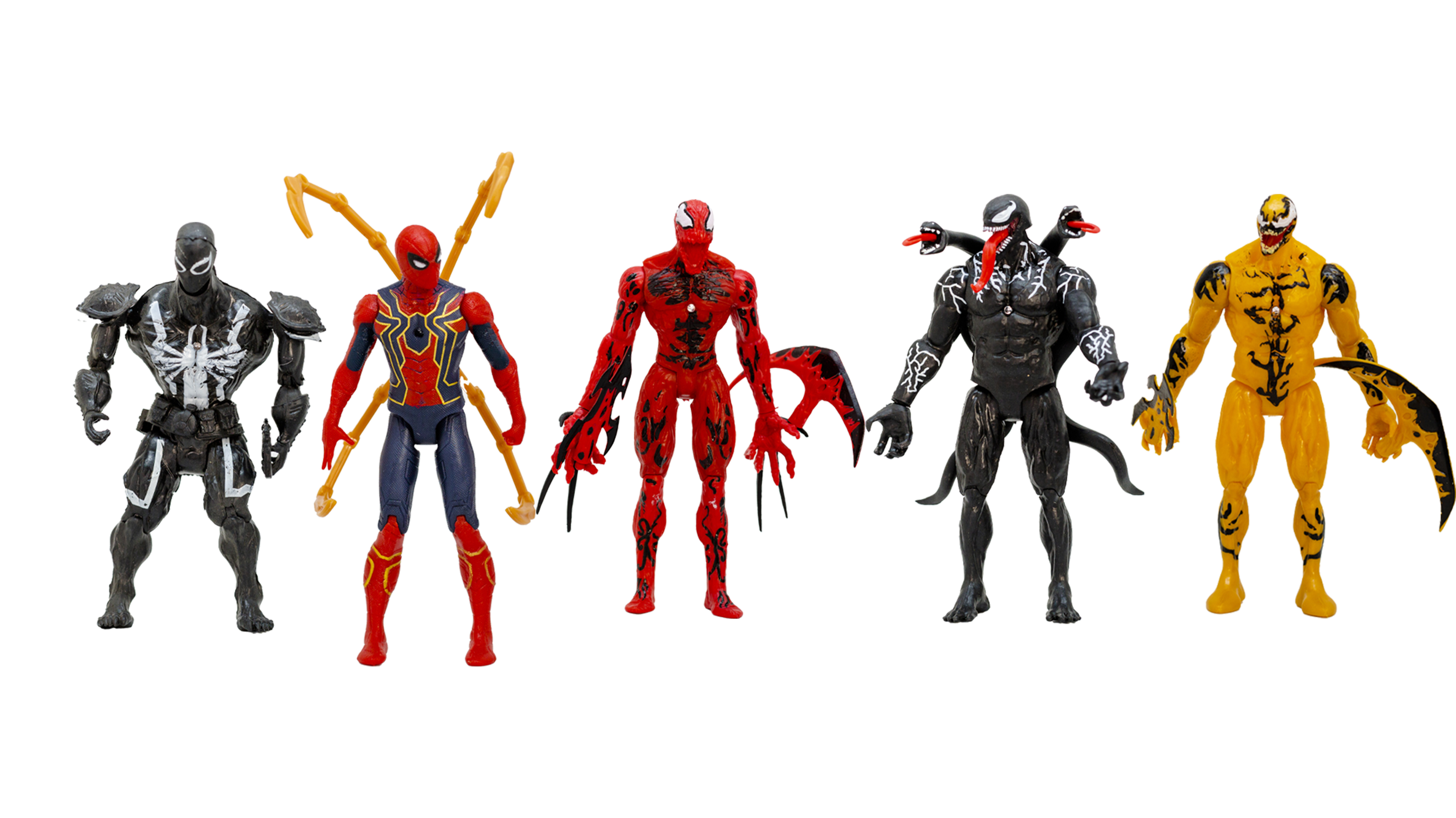 Set 5 Figurine Venom Legends, Spiderman, Tnagora®, Cu Led, 16 cm
