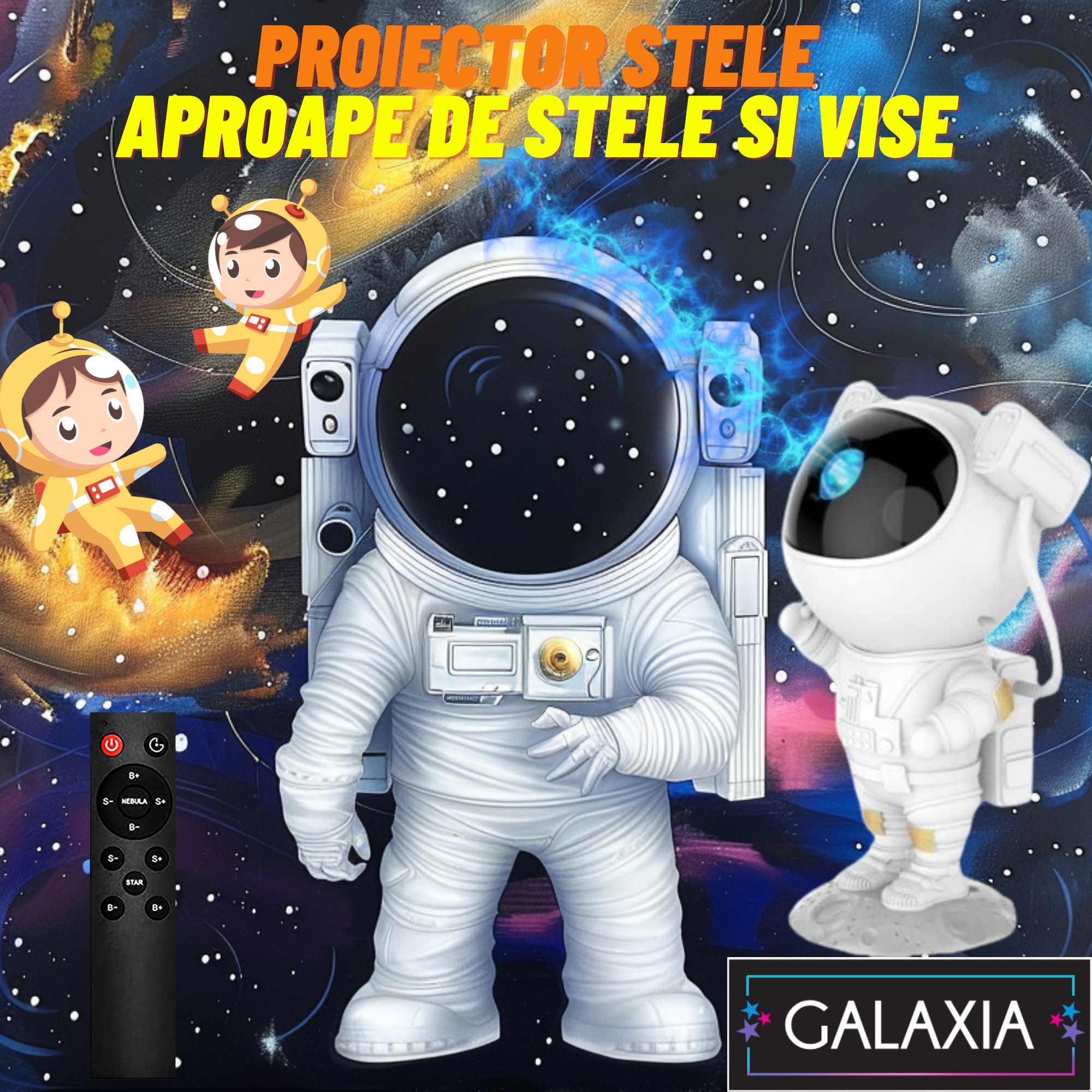 Lumina Nocturna Astronaut Proiectie Stele Galaxie Moduri Multiple