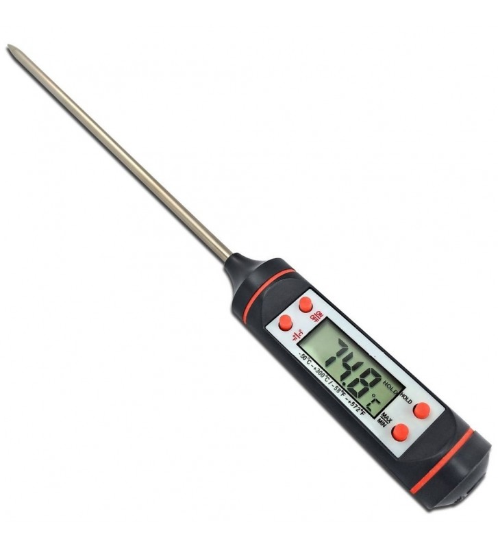 Produse vinificatie - Termometru alimentar digital cu sonda din inox, -50 +300 grade celsius