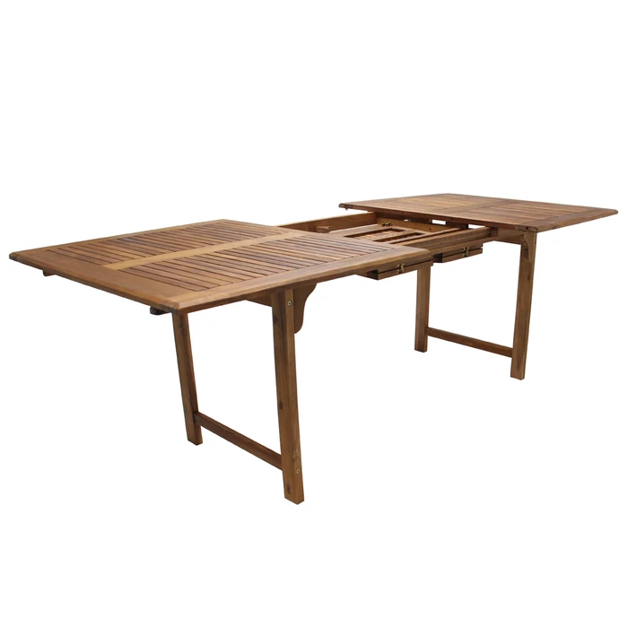 Masa extensibila pentru gradina DacEnergy©, lemn acacia tratat, interior si exterior, dreptunghiulara, 12 persoane, 160 / 220 x 100 x 74 cm, natur 1 50056760