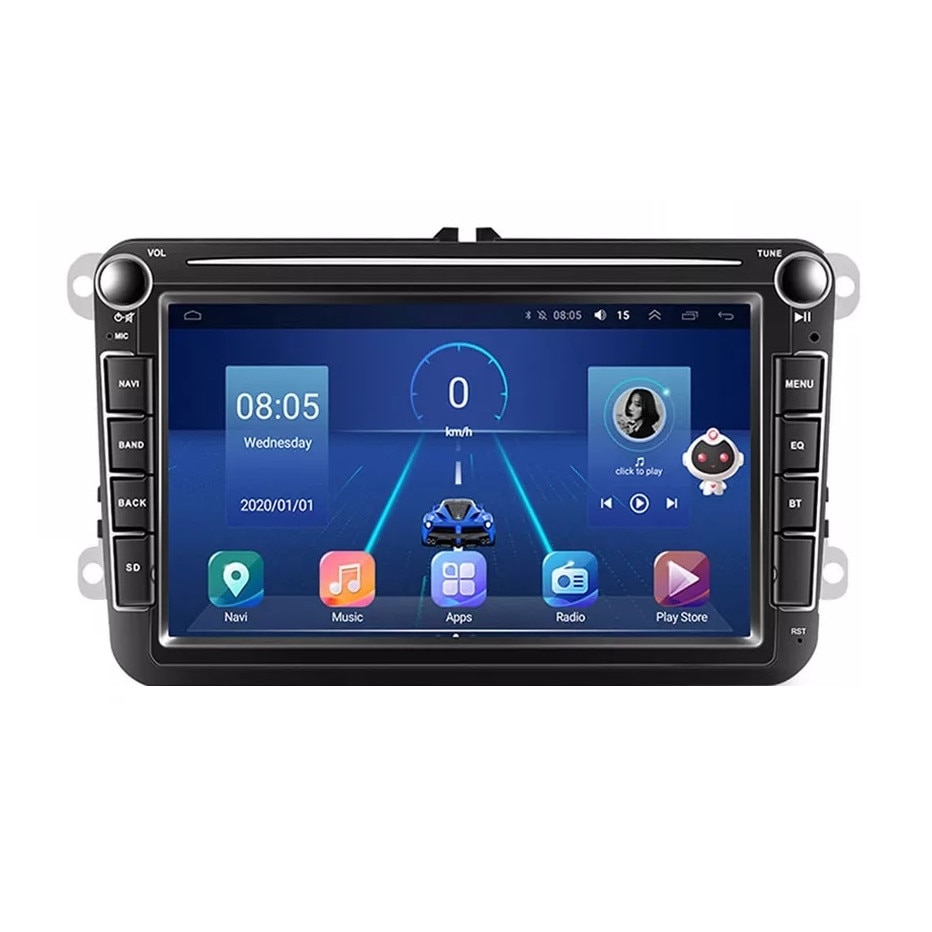 Navigatii GPS - Navigatie cu VW Golf Polo Tiguan Passat B7 B6 SEAT Leon Skoda Octavia, Android, Carplay, 2GB RAM 32 GB ROM, Ecran de 8 Inch