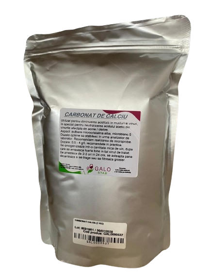 Produse vinificatie - Carbonat de calciu, corector natural pentru reducerea aciditatii (1000g)