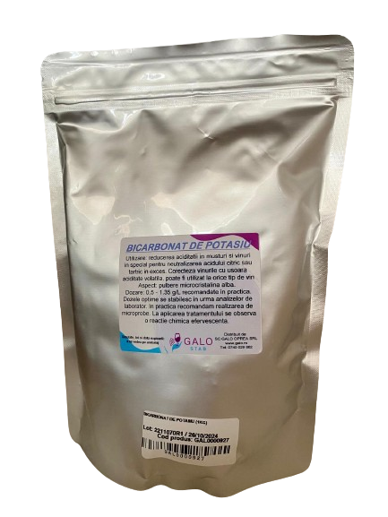 Produse vinificatie - Bicarbonat de potasiu, pentru reducerea aciditatii totale(1000g)