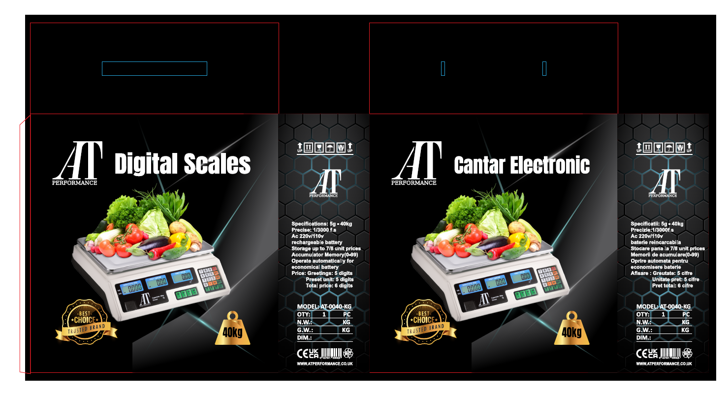 Cantar Electronic At Performance, 40 kg, Cu Afisaj LCD - Cantare electronice comerciale - atMag.ro