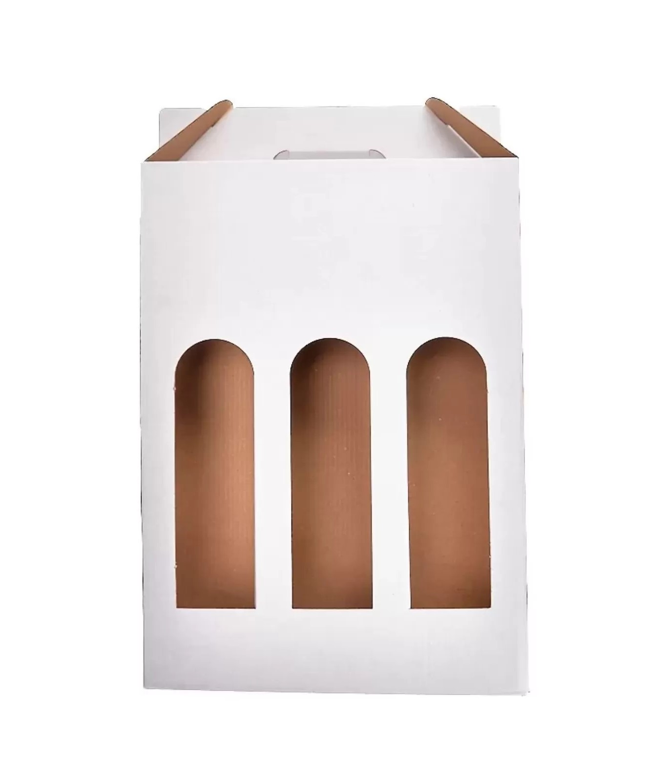 Articole ambalare - Set 20 Cutie carton albit pentru 3 sticle vin