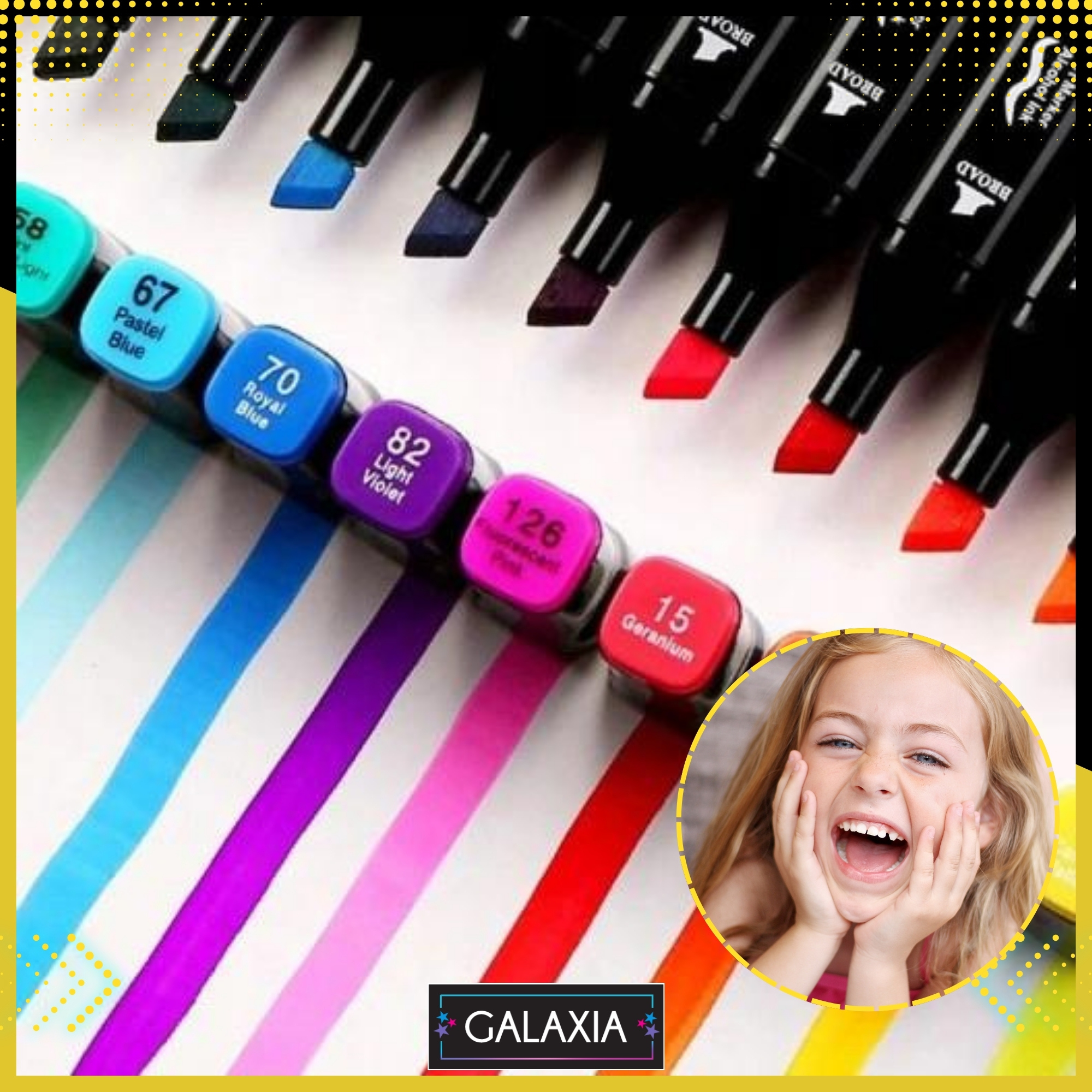 Geanta pentru markere Galaxia cu banda de umar