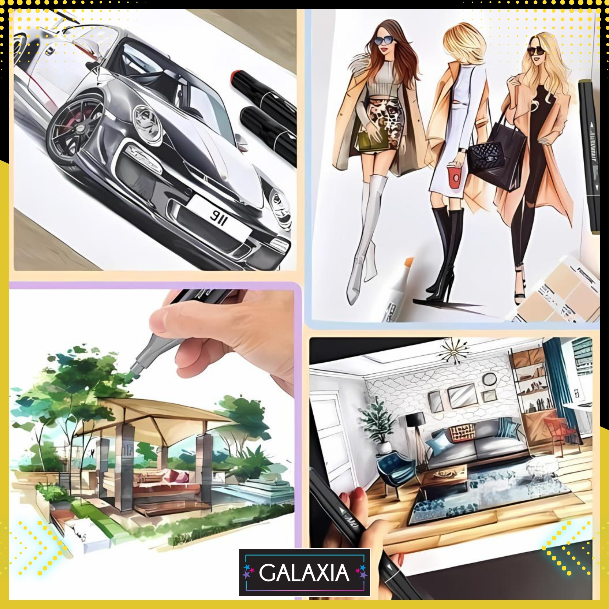 Markere duble Galaxia ideale pentru artisti