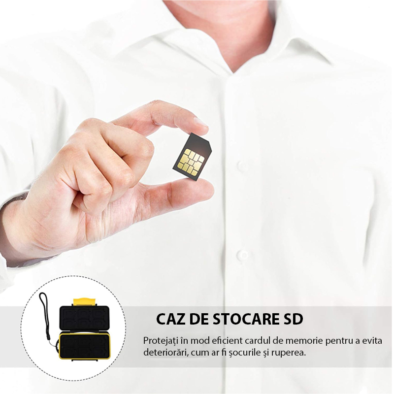 Carcasa carduri de memorie, Rqiurpn, 12xSD, 12xTF, Negru/Galben 4 51576950