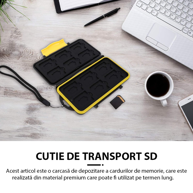 Carcasa carduri de memorie, Rqiurpn, 12xSD, 12xTF, Negru/Galben 3 51576962