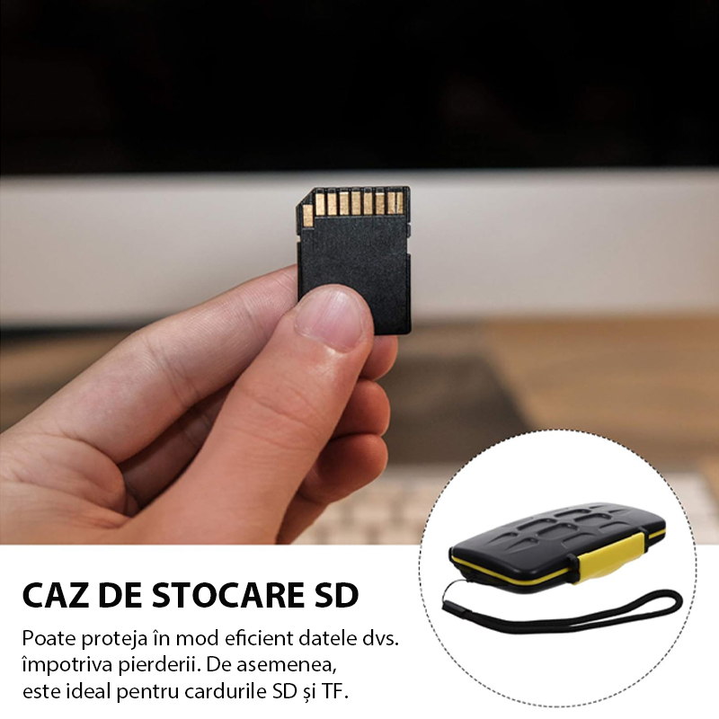 Carcasa carduri de memorie, Rqiurpn, 12xSD, 12xTF, Negru/Galben 5 51576965