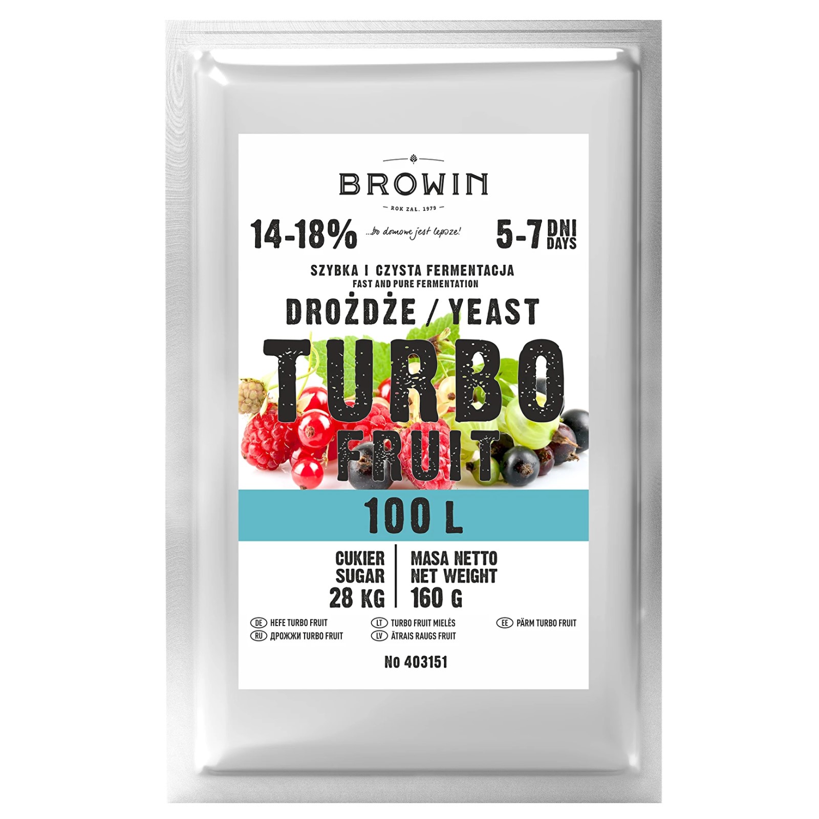 Produse vinificatie - Drojdie distilate Turbo Fruit 160g