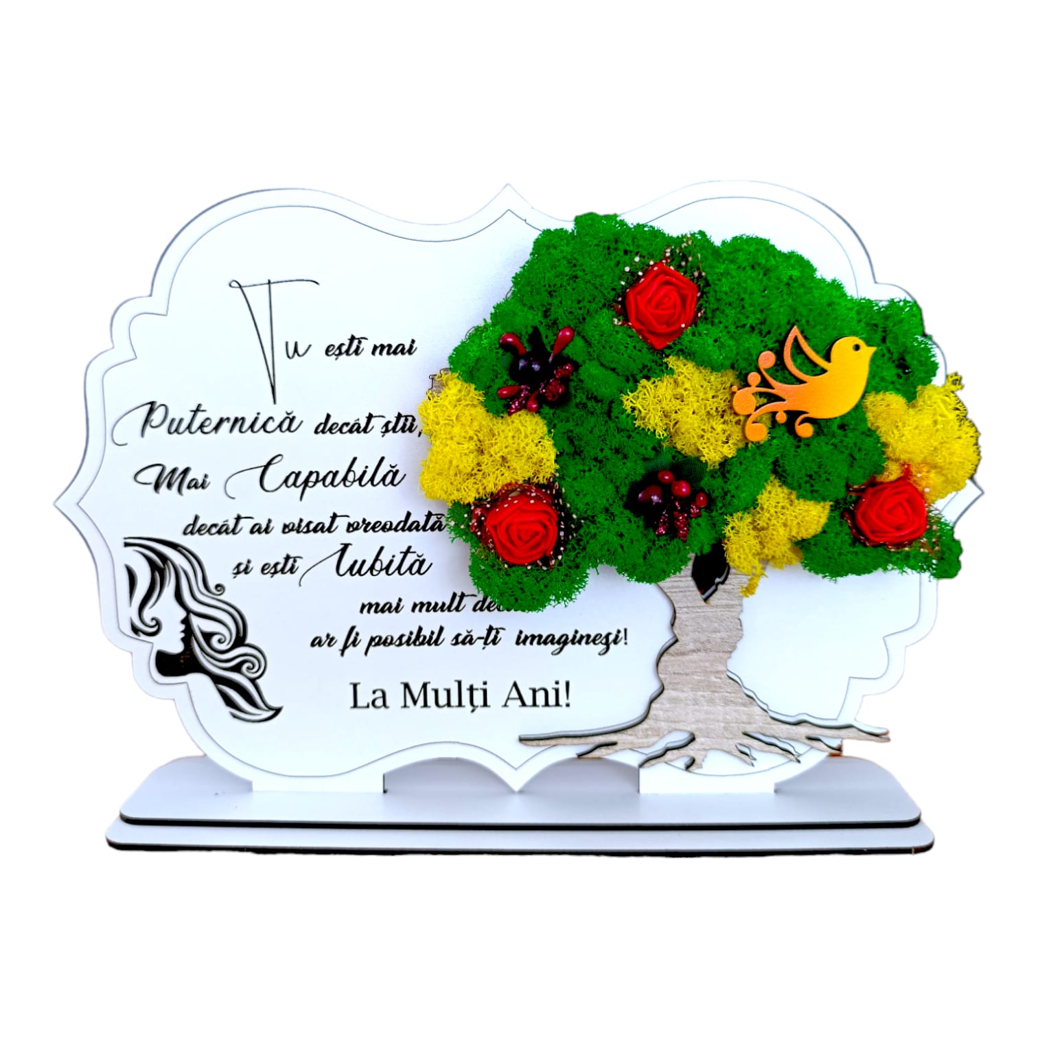 Cadouri Sotie - Tablou copac cu licheni, personalizat pentru Sotie "Tu esti mai puternica..."
