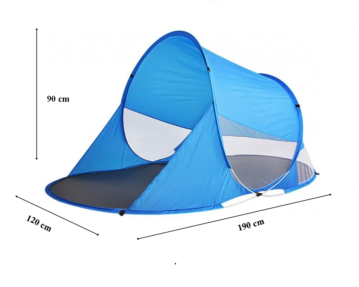 Cort de plaja si picnic SGTT Relax, din poliester si fibra.plasa laterala, rezistent UV si apa, 190x120x90 cm [1]