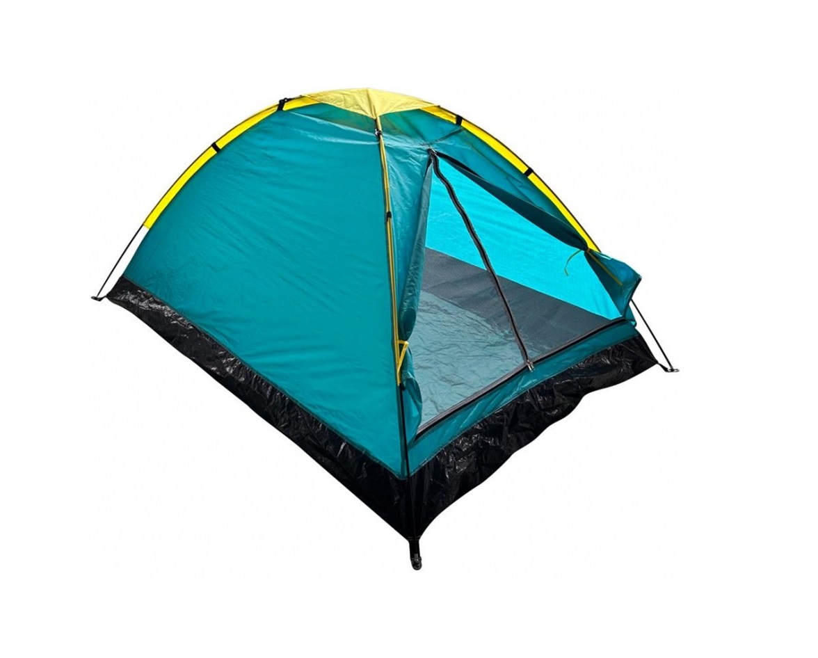 Corturi camping - Cort pentru camping si drumetie, SGTT Relax pentru 2 persoane, din poliester si fibra, inchidere frontala. rezistent UV si apa, 205x150x100 cm