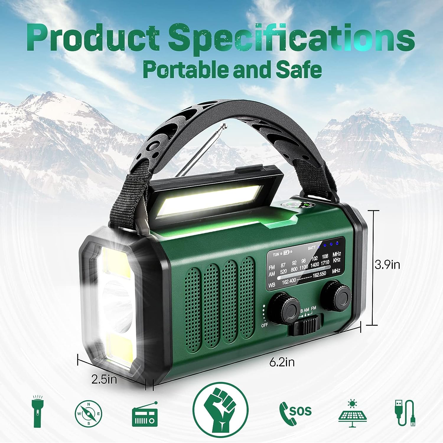 Radio portabil camping pentru calamitati naturale, cutremure, furtuni ...