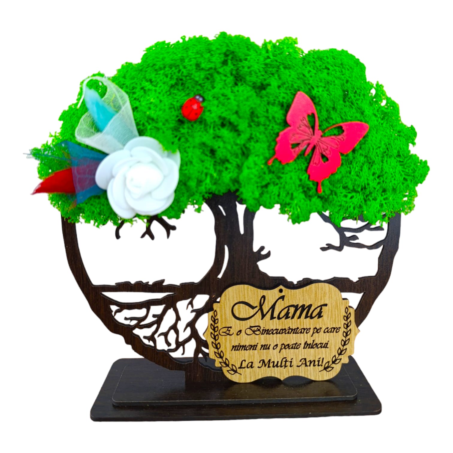 Cadouri Mama - Copacul vietii cu licheni, personalizat pentru Mama, wenge