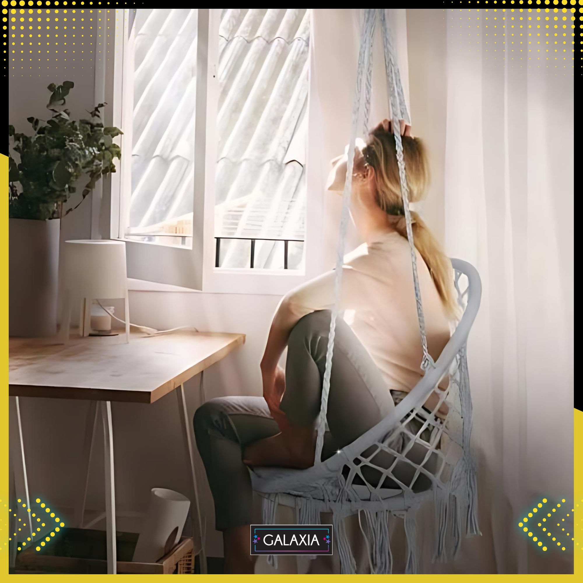 Бохо градинска люлка щъркелово гнездо 80см