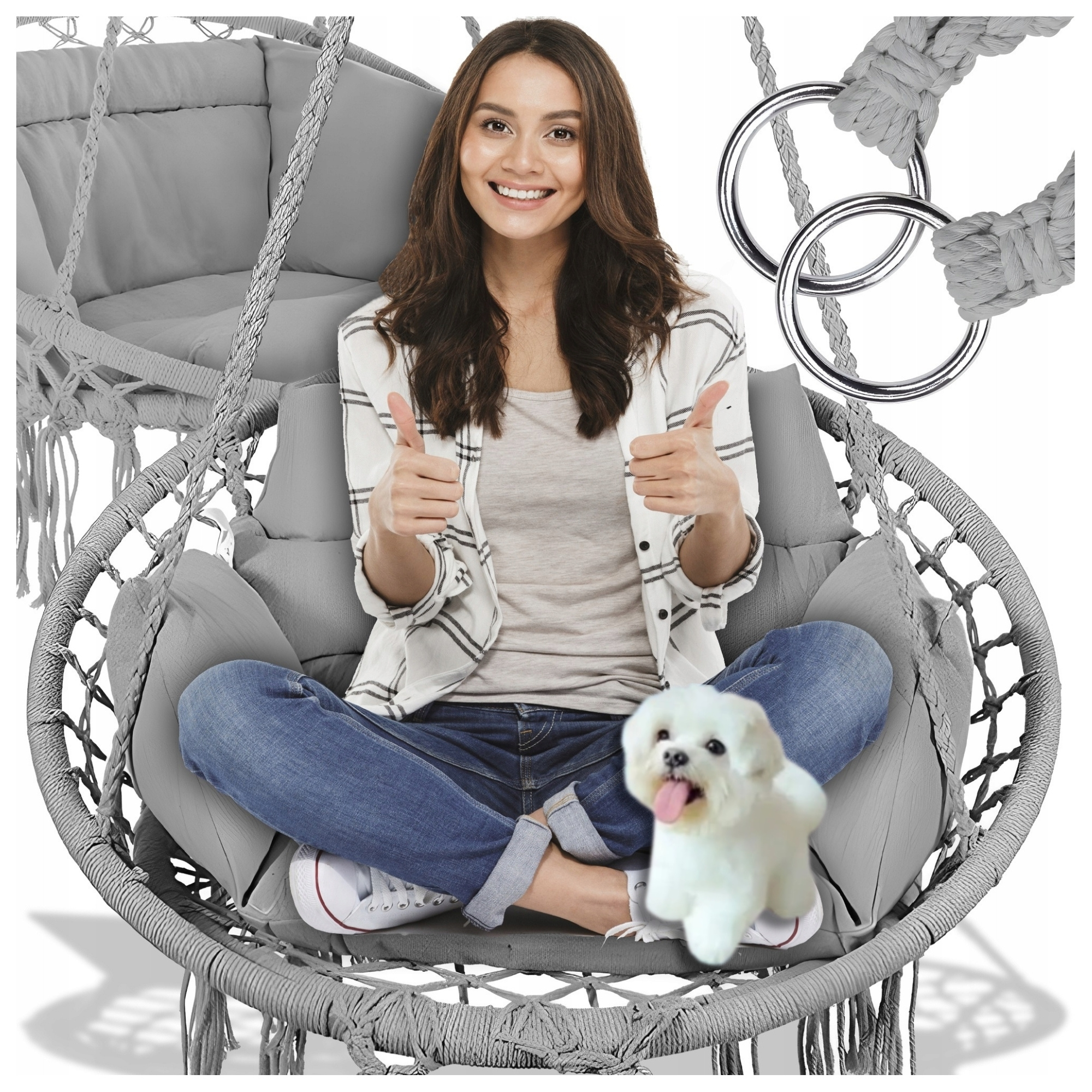 Градинска люлка, Щъркелово гнездо, 80 см, Бохо стил GALAXIA