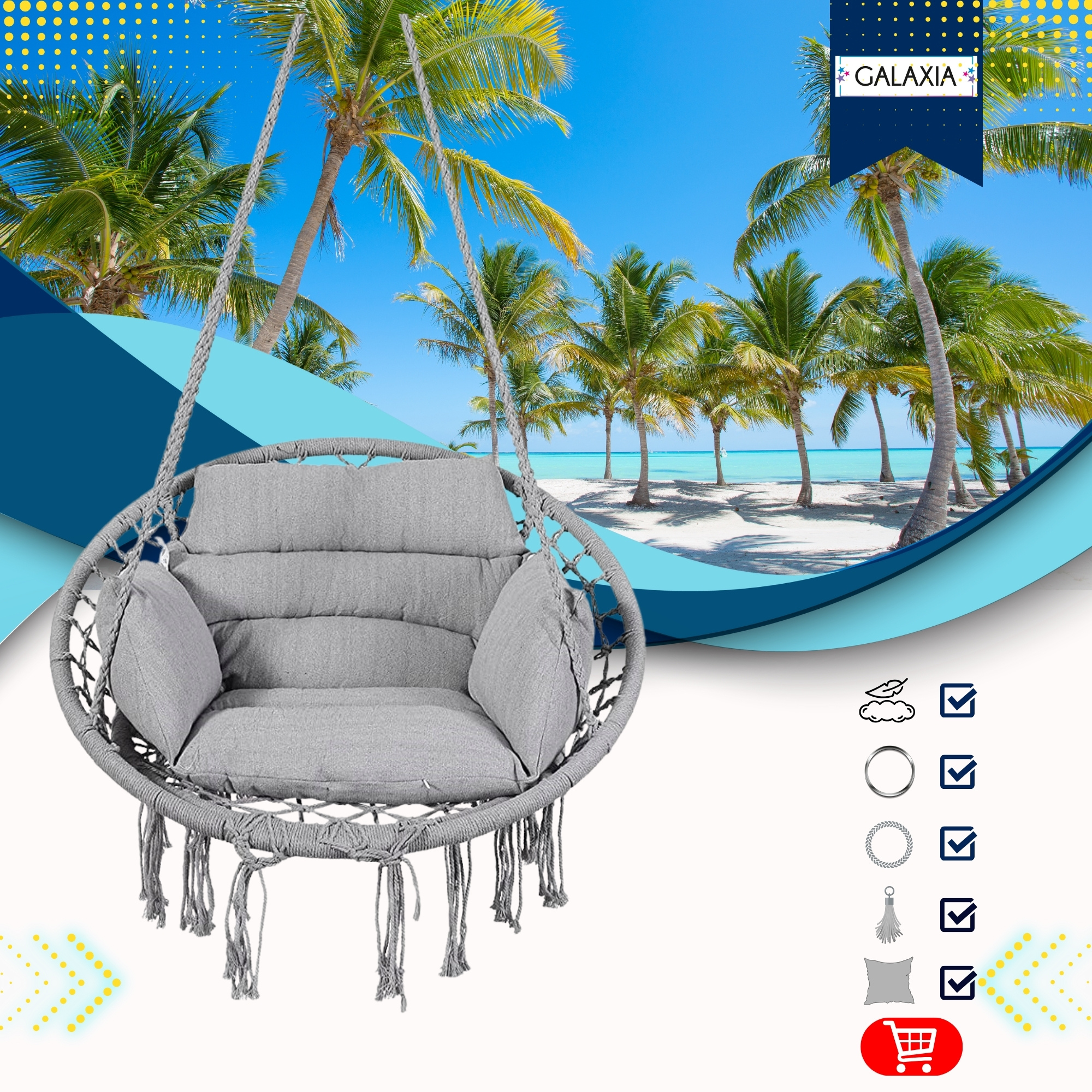 Градинска люлка, Щъркелово гнездо, 80 см, Boho GALAXIA