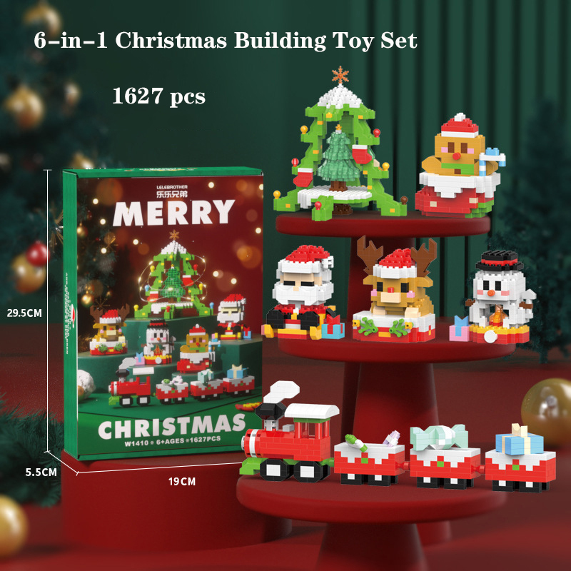 Set 6 jucarii de constructie de Craciun, Yingyun®, Decoratiuni, Multicolor 1 53179502