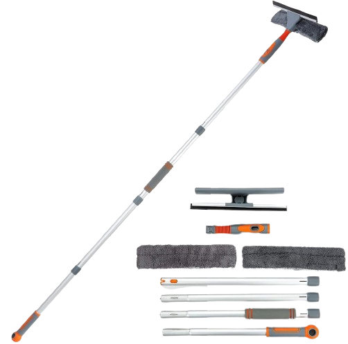 Produse - Stergator de Geamuri Profesional 3 in 1 SUPER TRENDS®, Laveta Microfibra, Pamatuf si Racleta Incluse, 29 - 226 cm