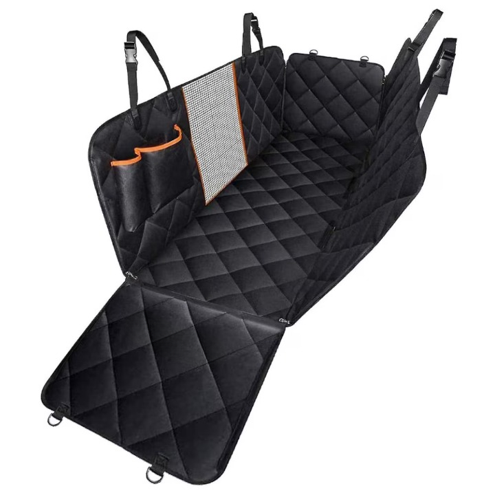 Produse - Husa Auto de Protectie Bancheta si Transport Animale Profesionala SUPER TRENDS®, Pentru Caini & Pisici, Material Gros Impermeabil, Anti-Zgarieturi, Anti-Alunecare, Geam Aerisire Plasa, 147 x 137 Cm Ne