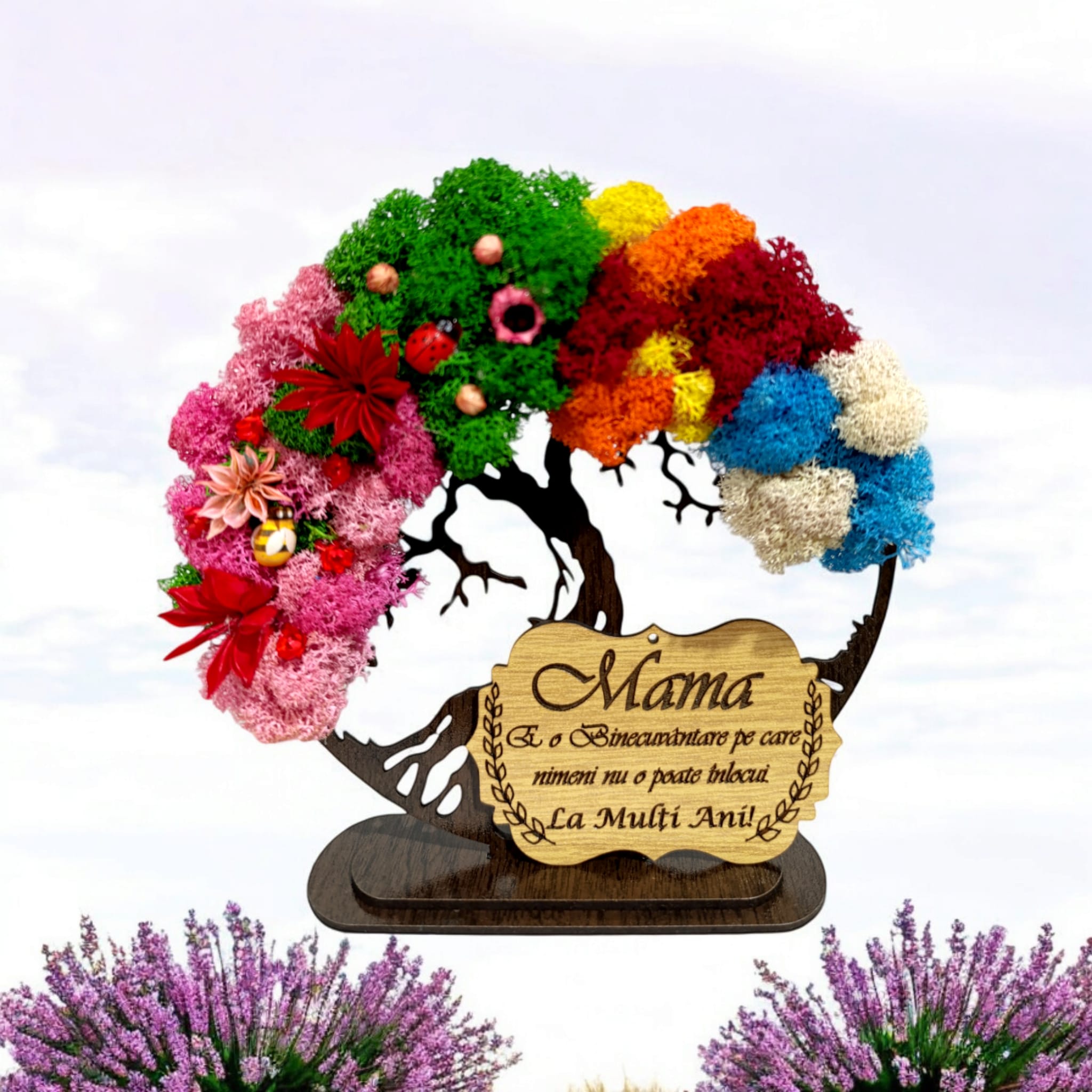 Copacul vietii cu licheni 4 anotimpuri, personalizat pentru Mama, wenge [1]