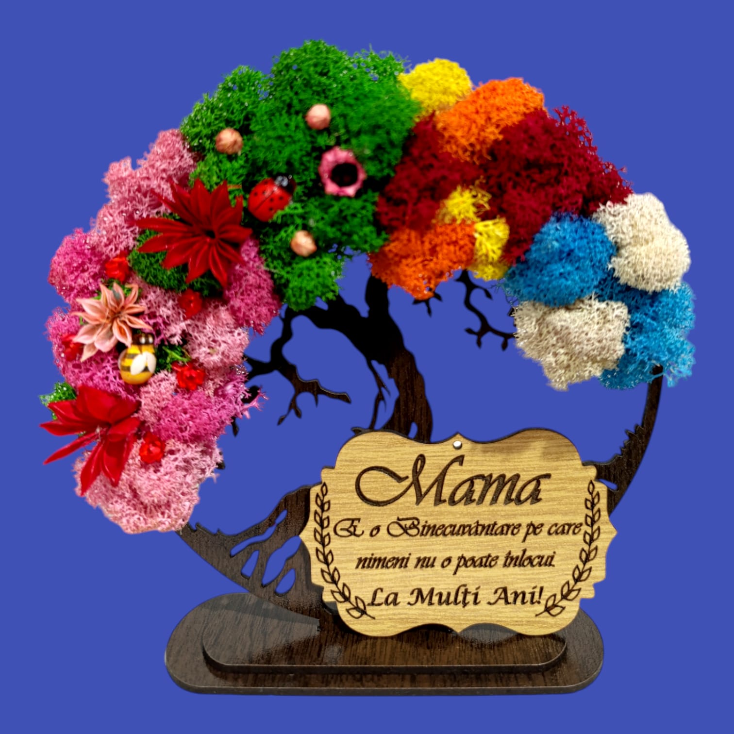 Copacul vietii cu licheni 4 anotimpuri, personalizat pentru Mama, wenge [2]