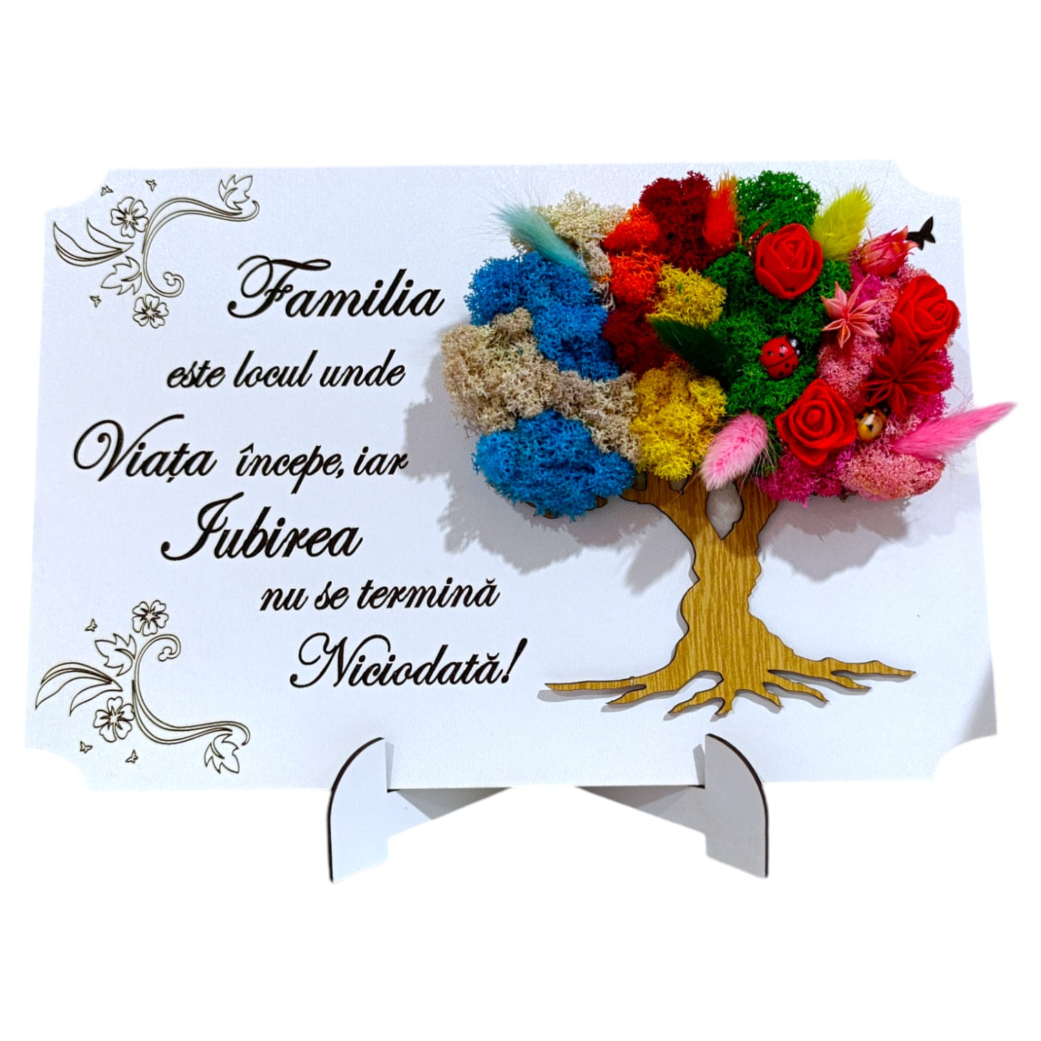 Reduceri - Tablou Copac 4 anotimpuri cu licheni. personalizat pentru Familie