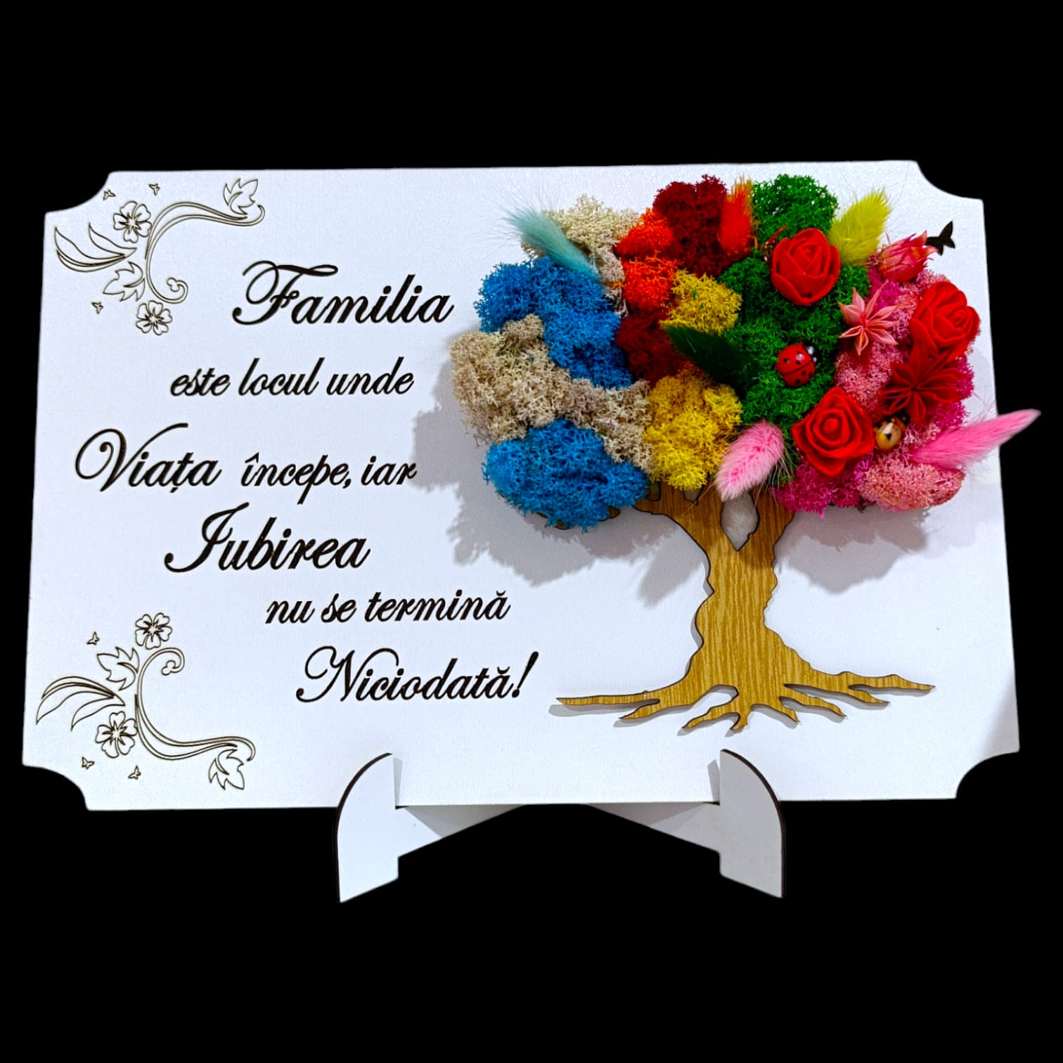 Tablou Copac 4 anotimpuri cu licheni. personalizat pentru Familie [1]