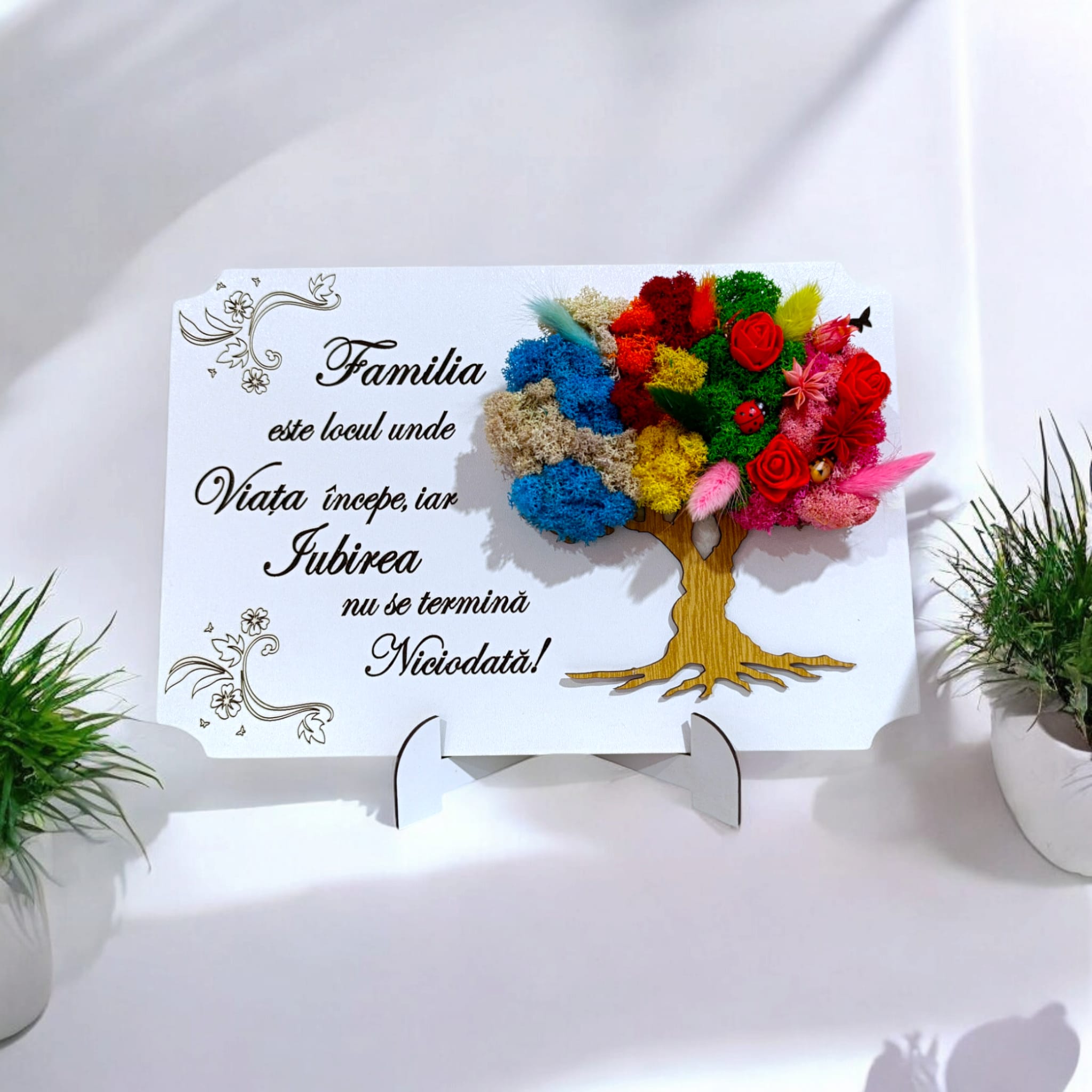 Tablou Copac 4 anotimpuri cu licheni. personalizat pentru Familie [2]