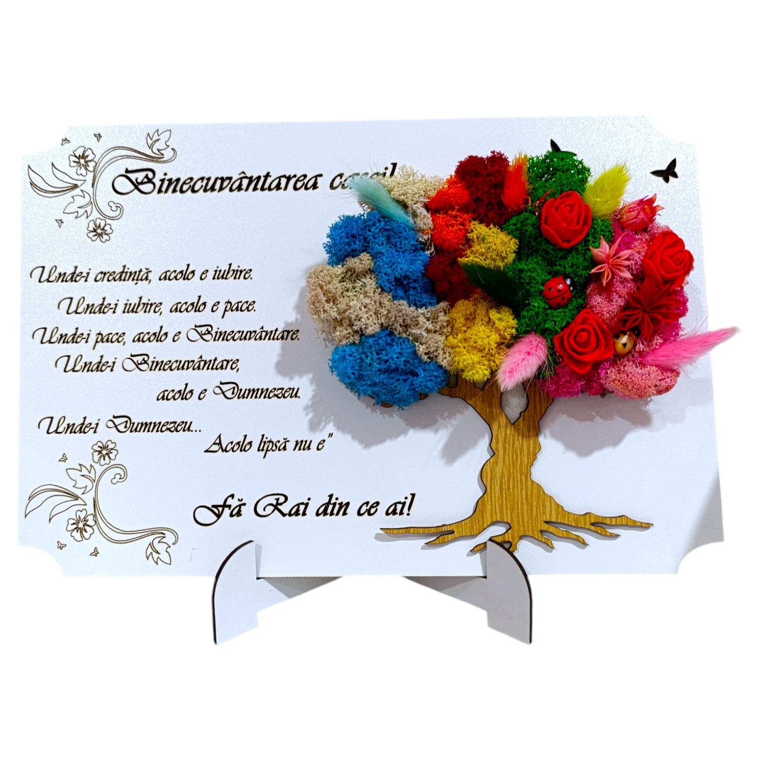 Cadouri Familie - Tablou Copac 4 anotimpuri cu licheni. personalizat pentru Binecuvantarea Casei