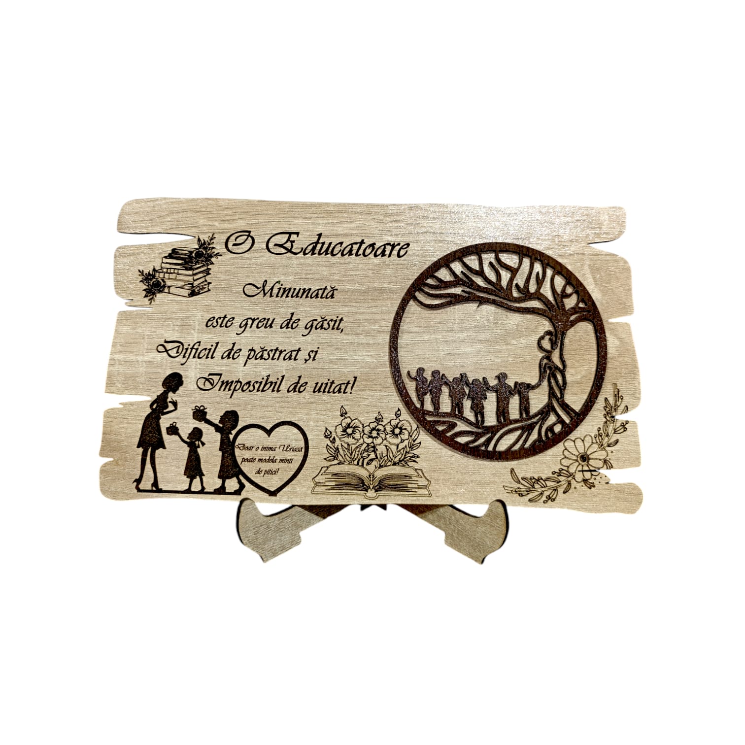 Cadouri Educatoare - Tablou personalizat pentru Educatoare "O educatoare minunata", 26x17 cm
