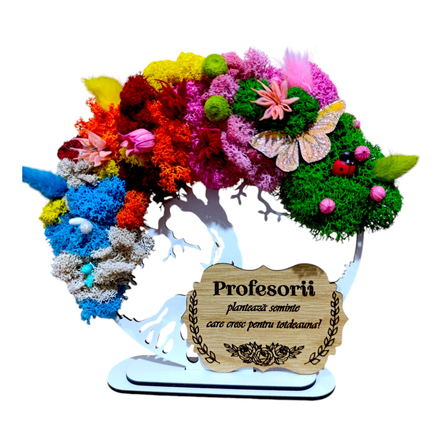 Cadouri Profesori - Copacul vietii cu licheni 4 anotimpuri, personalizat pentru Profesori